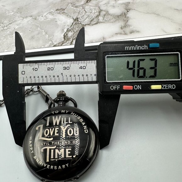 Pocket Watch Men Engraved To My Husband I Will Love You Happy Anniversary Gift - Picture 8 of 9